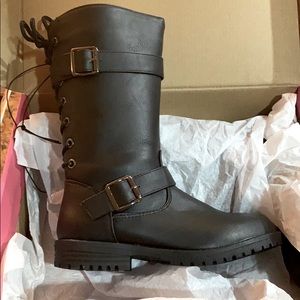 Little Girl Winter Boots Sz 13 Janice Lace Black👢